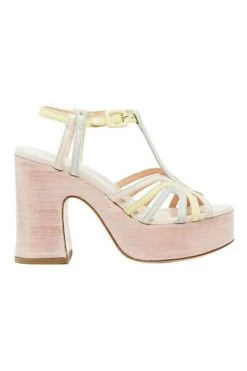 AGL Sandalen Sandal With Leather Lists Heel 100 With Pink