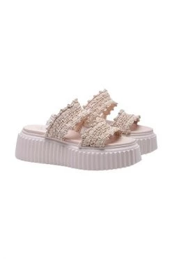 AGL Slippers Crochet Mules With Wedge Soles Beige 8 AGL Slippers Crochet Mules With Wedge Soles Beige -AGL Verkoopwinkel 0b0c079c5bad24f527de082879922112