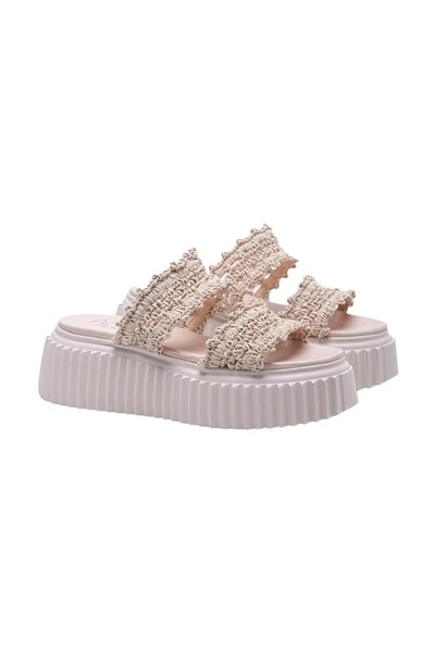AGL Slippers Crochet Mules With Wedge Soles Beige 5 AGL Slippers Crochet Mules With Wedge Soles Beige - Afbeelding 3