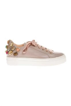 AGL Sneakers Nappa Leather Tennis With Platform Beige -AGL Verkoopwinkel 38eac8081a558e7fe90154812623abbc