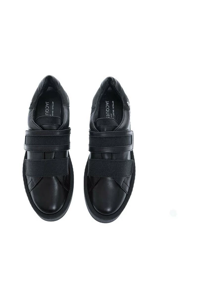 AGL Leather Sneakers With 2 Scratchs And Glitter Effect Black 3 AGL Leather Sneakers With 2 Scratchs And Glitter Effect Black