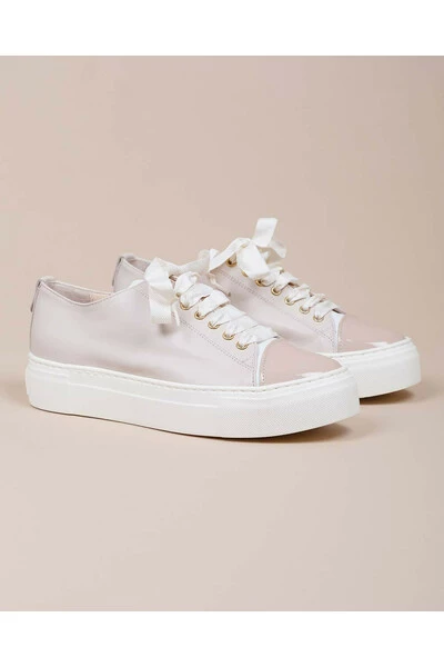 AGL Sneakers Tennis In With Varnished End Beige 3 AGL Sneakers Tennis In With Varnished End Beige