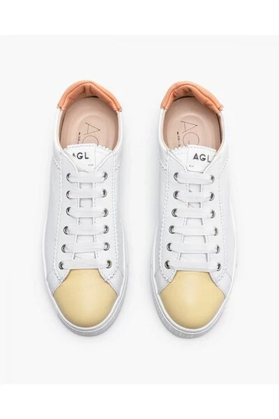 AGL Nappa Leather Sneakers With Panels White 3 AGL Nappa Leather Sneakers With Panels White