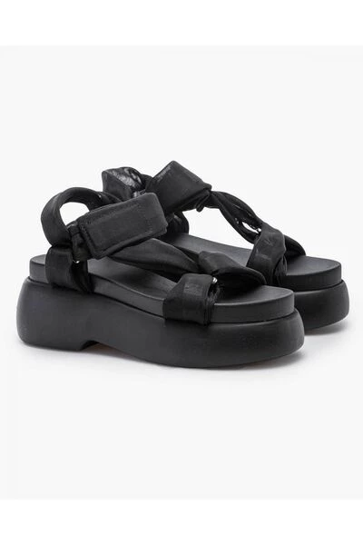 AGL Sandalen Sandals With Tulle Bands And Wedge Soles Black 6 AGL Sandalen Sandals With Tulle Bands And Wedge Soles Black - Afbeelding 4